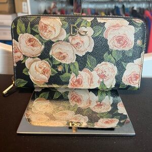 Dolce & Gabbana Black Floral Wallet
